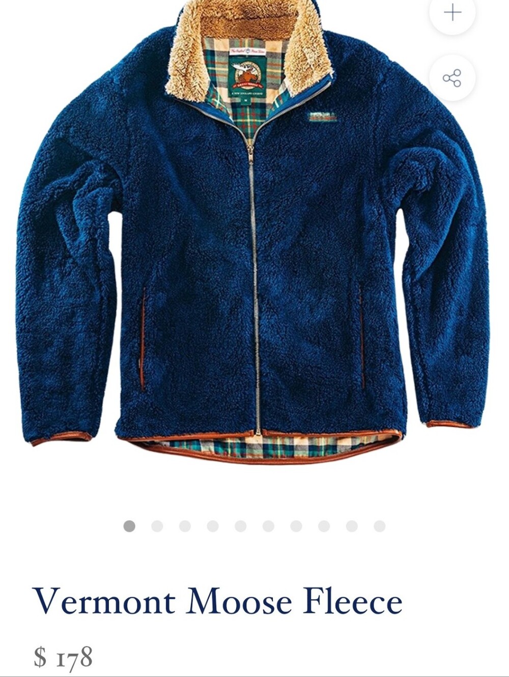 Kiel James Patrick Navy Blue Faux Fur Jacket